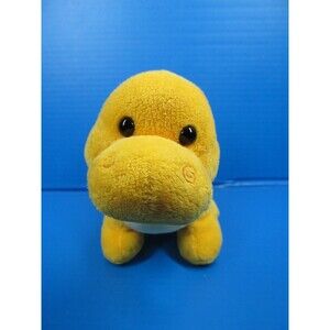 10" Long Prextex Dinosaur Yellow Orange Spots Cute Dino Toy Soft Plush Stuffed